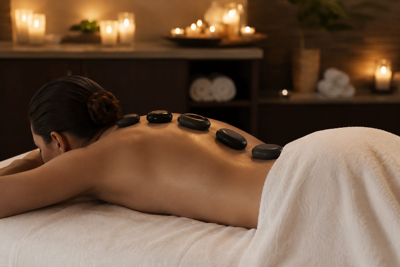 Hot stone massage treatment